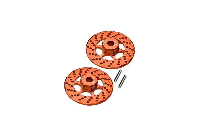 Aluminum +1Mm Hex With Brake Disk For 1/10 Traxxas Ford Gt 4-Tec 2.0 83056-4 / 4-Tec 3.0 93054-4 - 1Pr Set Orange 1
