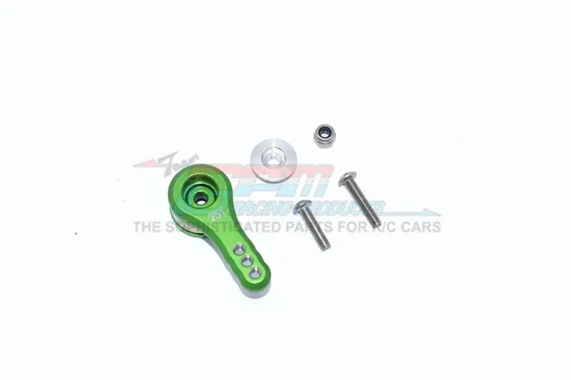 Aluminum 25T Servo Horn With Built-In Spring (3 Positioning Holes) For Arrma 1:8 Kraton / Outcast / Notorious / Typhon / Kraton V5 / Notorious V5 / 1:7 Infraction / Limitless - 5Pc Set Green 1
