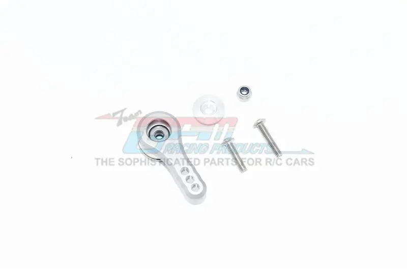 Aluminum 25T Servo Horn With Built-In Spring (3 Positioning Holes) For Arrma 1:8 Kraton / Outcast / Notorious / Typhon / Kraton V5 / Notorious V5 / 1:7 Infraction / Limitless - 5Pc Set Silver 1