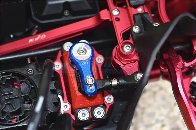 Aluminum 25T Servo Horn With Built-In Spring (3 Positioning Holes) For Arrma 1:8 Kraton / Outcast / Notorious / Typhon / Kraton V5 / Notorious V5 / 1:7 Infraction / Limitless - 5Pc Set Silver 2
