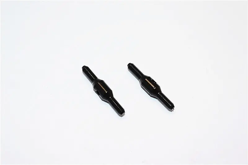 Aluminum 3Mm Clockwise And Anti Clockwise Turnbuckles (Total Length 25Mm, Both Sides Thread 7.5Mm, Body 10Mm) - 1Pr Black 1