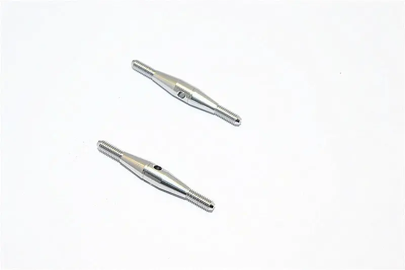 Aluminum 3Mm Clockwise And Anti Clockwise Turnbuckles (Total Length 35Mm, Both Sides Thread 7.5Mm, Body 20Mm) - 1Pr Gray Silver 1