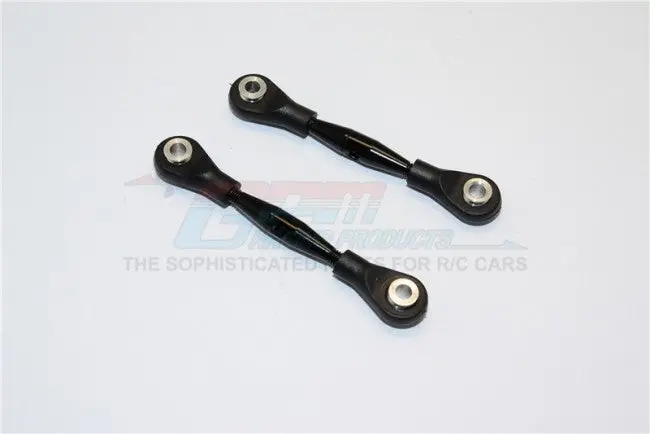 Aluminum 3Mm Clockwise And Anticlockwise Turnbuckles With 12.5Mm Long Plastic Ends & 5.8X3x6mm Balls (Total Length 55Mm-59Mm, From Hole To Hole 45Mm-49Mm) - 1Pr Black 1