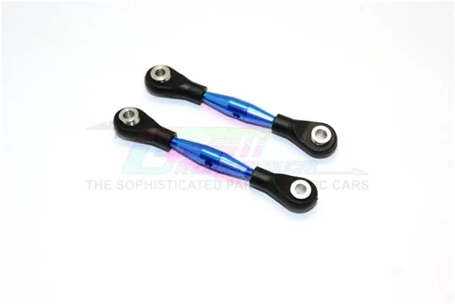 Aluminum 3Mm Clockwise And Anticlockwise Turnbuckles With 12.5Mm Long Plastic Ends & 5.8X3x6mm Balls (Total Length 55Mm-59Mm, From Hole To Hole 45Mm-49Mm) - 1Pr Blue 1
