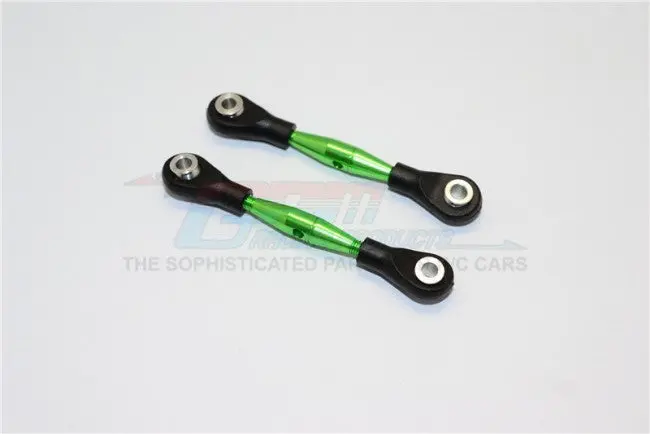 Aluminum 3Mm Clockwise And Anticlockwise Turnbuckles With 12.5Mm Long Plastic Ends & 5.8X3x6mm Balls (Total Length 55Mm-59Mm, From Hole To Hole 45Mm-49Mm) - 1Pr Green 1