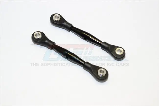 Aluminum 3Mm Clockwise And Anticlockwise Turnbuckles With 12.5Mm Long Plastic Ends & 5.8X3x6mm Balls (Total Length 59Mm-63Mm, From Hole To Hole 50Mm-54Mm) - 1Pr Black 1