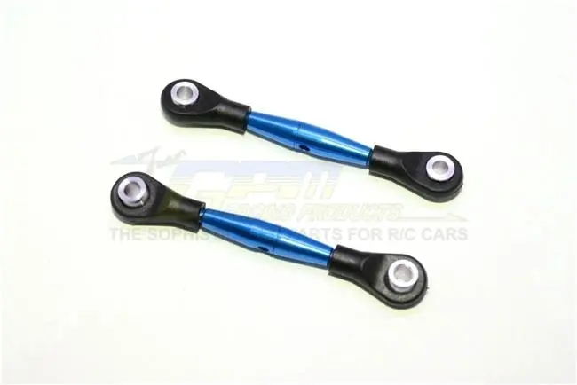 Aluminum 3Mm Clockwise And Anticlockwise Turnbuckles With 12.5Mm Long Plastic Ends & 5.8X3x6mm Balls (Total Length 59Mm-63Mm, From Hole To Hole 50Mm-54Mm) - 1Pr Blue 1