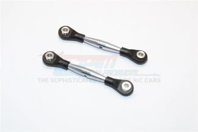 Aluminum 3Mm Clockwise And Anticlockwise Turnbuckles With 12.5Mm Long Plastic Ends & 5.8X3x6mm Balls (Total Length 59Mm-63Mm, From Hole To Hole 50Mm-54Mm) - 1Pr Gray Silver 1
