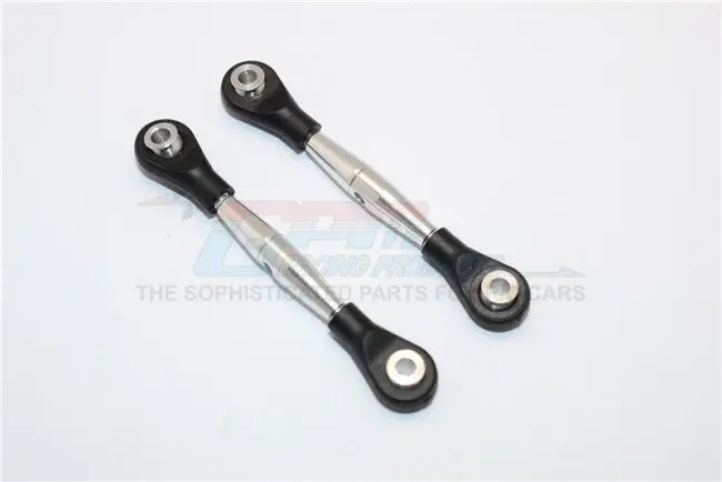 Aluminum 3Mm Clockwise And Anticlockwise Turnbuckles With 12.5Mm Long Plastic Ends & 5.8X3x6mm Balls (Total Length 59Mm-63Mm, From Hole To Hole 50Mm-54Mm) - 1Pr Silver 1