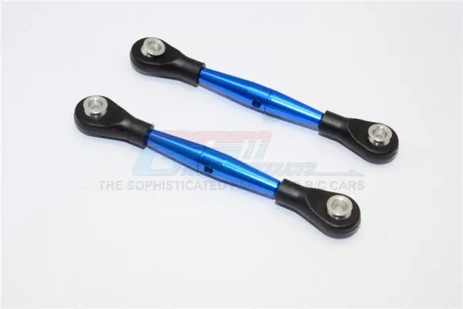 Aluminum 3Mm Clockwise And Anticlockwise Turnbuckles With 12.5Mm Long Plastic Ends & 5.8X3x6mm Balls (Total Length 64Mm-68Mm,From Hole To Hole 55Mm-59Mm) - 1Pr Blue 1