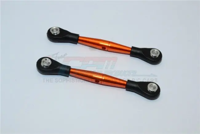 Aluminum 3Mm Clockwise And Anticlockwise Turnbuckles With 12.5Mm Long Plastic Ends & 5.8X3x6mm Balls (Total Length 64Mm-68Mm,From Hole To Hole 55Mm-59Mm) - 1Pr Orange 1