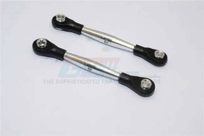 Aluminum 3Mm Clockwise And Anticlockwise Turnbuckles With 12.5Mm Long Plastic Ends & 5.8X3x6mm Balls (Total Length 64Mm-68Mm,From Hole To Hole 55Mm-59Mm) - 1Pr Silver 1