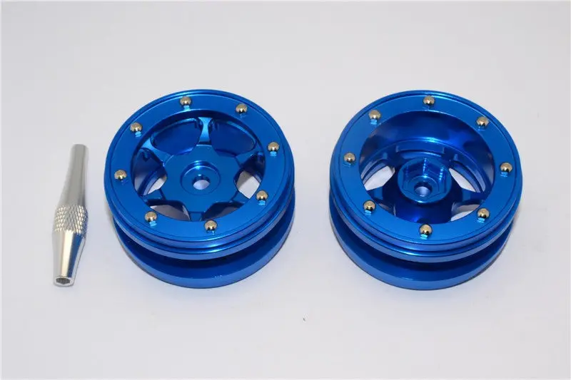 Aluminum 6 Poles Wheels For 1.9" Tire - 1Pr Blue 1