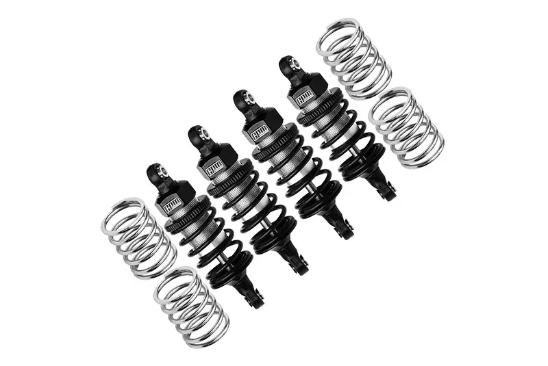 Aluminum 6061 Alloy Front (58Mm) +Rear (60Mm) Oil Filled Ultra Shocks For Traxxas 1:10 Ford Gt 4-Tec 2.0 / 4-Tec 3.0 Chevrolet Corvette Stingray / Ford Mustang Gt / Toyota Gr Supra Gt4 - Silver 1