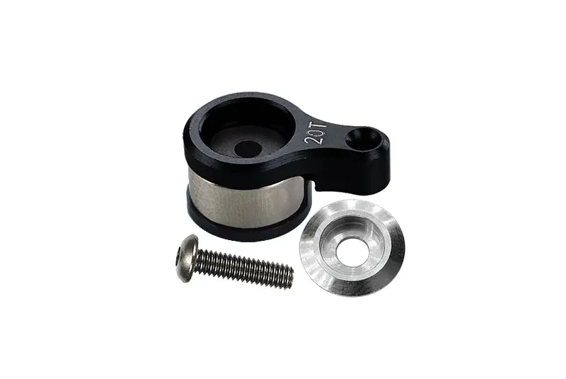 Aluminum 6061-T6 20T Servo Horn With Built-In Spring For Losi 1/18 Mini-T 2.0 2Wd Stadium Truck Upgrades - Black 1