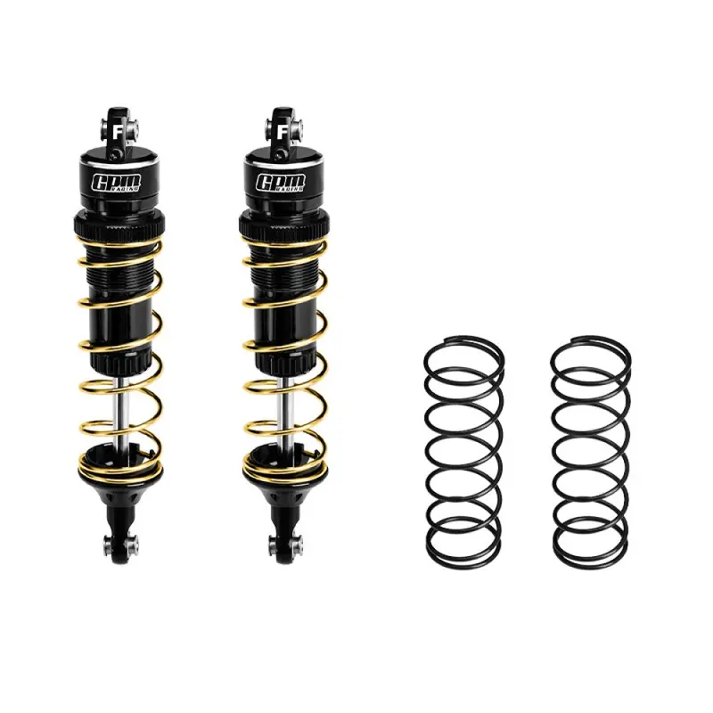 Aluminum 6061-T6 Alloy Front Adjustable Spring Shock 104Mm For Traxxas 1:8 Jato 4X4 Vxl Brushless-90386-4 / Jato 4X4 Brushless-90154-4 Rc Buggy Upgrades - Black 1