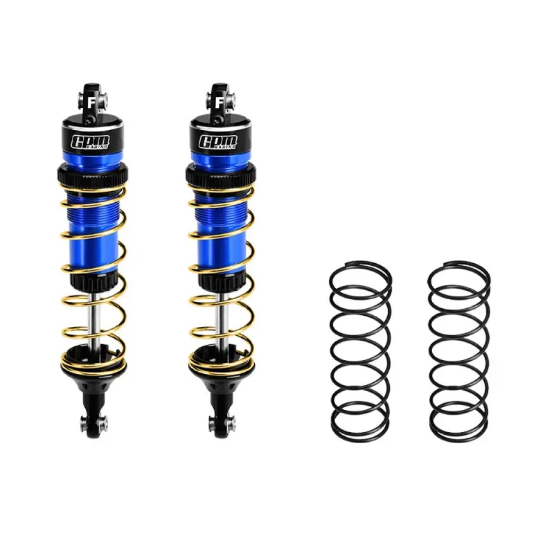 Aluminum 6061-T6 Alloy Front Adjustable Spring Shock 104Mm For Traxxas 1:8 Jato 4X4 Vxl Brushless-90386-4 / Jato 4X4 Brushless-90154-4 Rc Buggy Upgrades - Blue 1