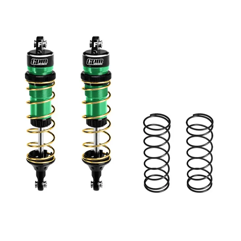 Aluminum 6061-T6 Alloy Front Adjustable Spring Shock 104Mm For Traxxas 1:8 Jato 4X4 Vxl Brushless-90386-4 / Jato 4X4 Brushless-90154-4 Rc Buggy Upgrades - Green 1