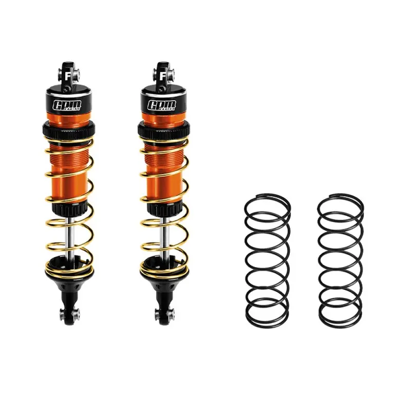Aluminum 6061-T6 Alloy Front Adjustable Spring Shock 104Mm For Traxxas 1:8 Jato 4X4 Vxl Brushless-90386-4 / Jato 4X4 Brushless-90154-4 Rc Buggy Upgrades - Orange 1