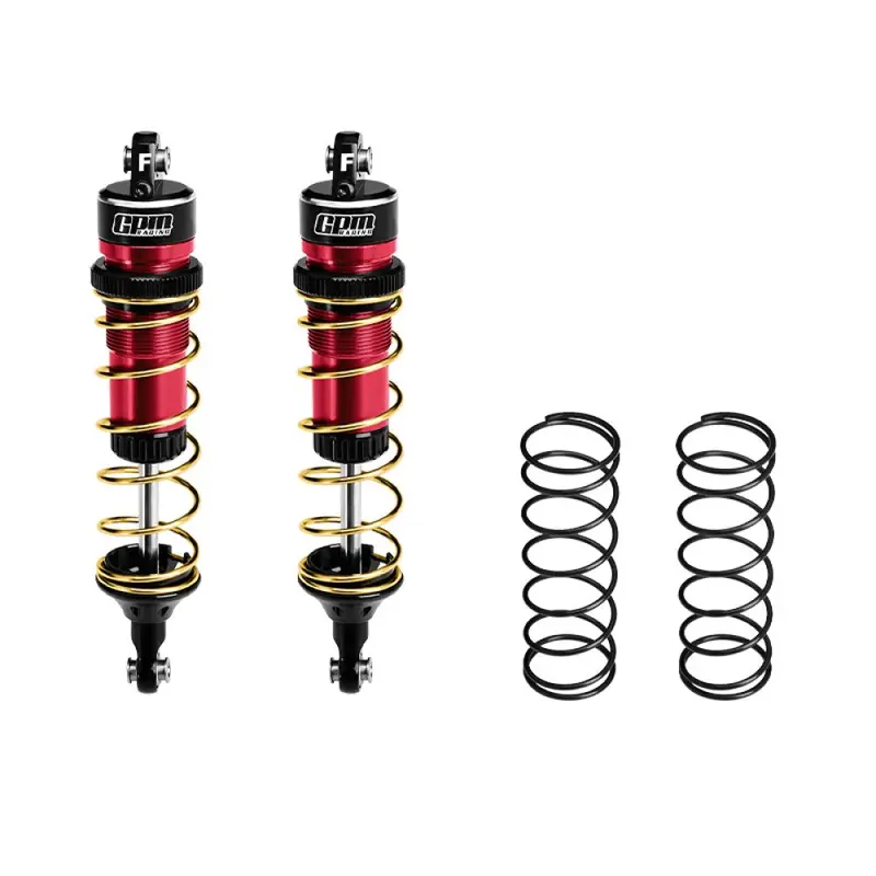 Aluminum 6061-T6 Alloy Front Adjustable Spring Shock 104Mm For Traxxas 1:8 Jato 4X4 Vxl Brushless-90386-4 / Jato 4X4 Brushless-90154-4 Rc Buggy Upgrades - Red 1