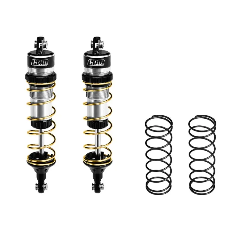 Aluminum 6061-T6 Alloy Front Adjustable Spring Shock 104Mm For Traxxas 1:8 Jato 4X4 Vxl Brushless-90386-4 / Jato 4X4 Brushless-90154-4 Rc Buggy Upgrades - Silver 1