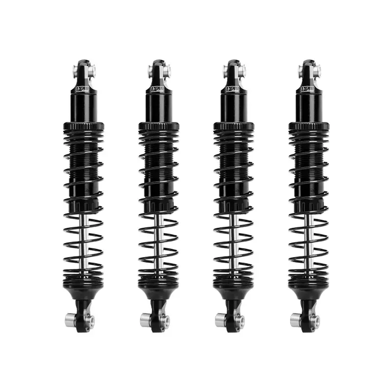 Aluminum 6061-T6 Alloy Front And Rear Adjustable Progressive 89Mm Spring Damper Shock Absorber 4Pc Set For Vanquish 1:10 H10 Optic Kit / Yokohama Rtr / Sparco Rtr Rock Crawler Upgrades - Black 1