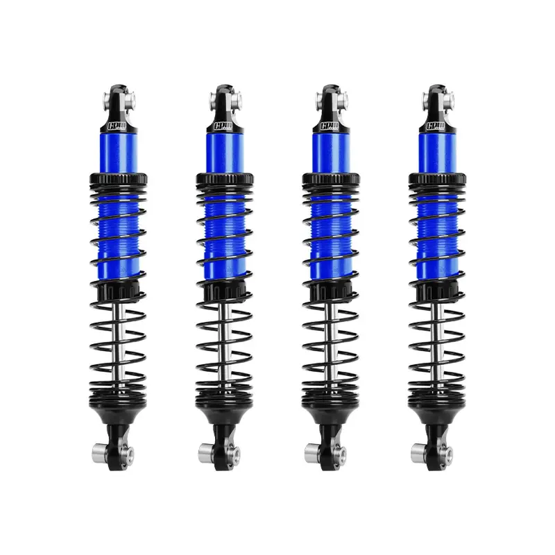 Aluminum 6061-T6 Alloy Front And Rear Adjustable Progressive 89Mm Spring Damper Shock Absorber 4Pc Set For Vanquish 1:10 H10 Optic Kit / Yokohama Rtr / Sparco Rtr Rock Crawler Upgrades - Blue 1