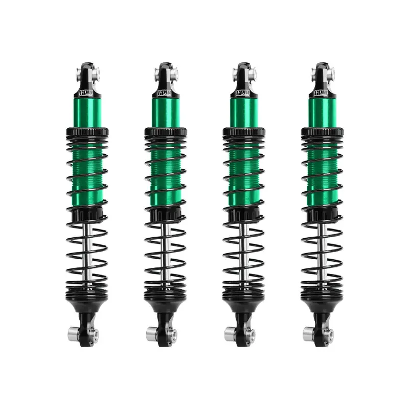 Aluminum 6061-T6 Alloy Front And Rear Adjustable Progressive 89Mm Spring Damper Shock Absorber 4Pc Set For Vanquish 1:10 H10 Optic Kit / Yokohama Rtr / Sparco Rtr Rock Crawler Upgrades - Green 1