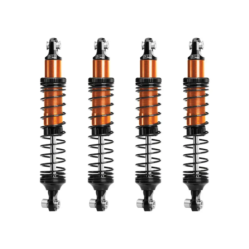 Aluminum 6061-T6 Alloy Front And Rear Adjustable Progressive 89Mm Spring Damper Shock Absorber 4Pc Set For Vanquish 1:10 H10 Optic Kit / Yokohama Rtr / Sparco Rtr Rock Crawler Upgrades - Orange 1