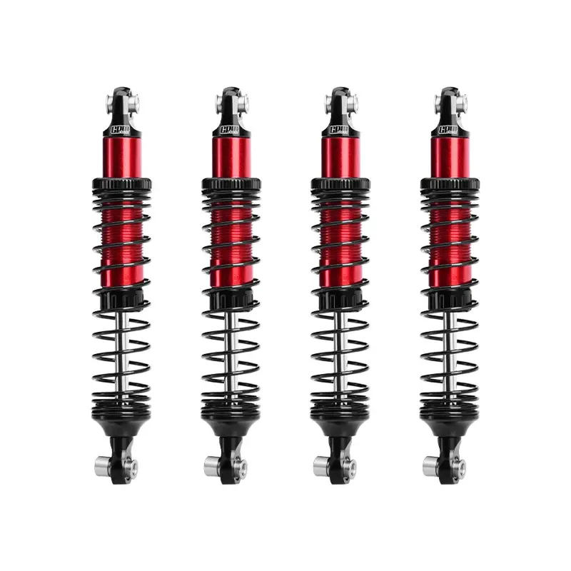 Aluminum 6061-T6 Alloy Front And Rear Adjustable Progressive 89Mm Spring Damper Shock Absorber 4Pc Set For Vanquish 1:10 H10 Optic Kit / Yokohama Rtr / Sparco Rtr Rock Crawler Upgrades - Red 1
