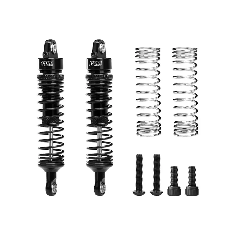 Aluminum 6061-T6 Alloy Front Or Rear Adjustable Progressive Spring Shock 71Mm For Arrma 1:16 Quake Grom / Gorgon Grom Brushed Monster Truck Upgrades - Black 1