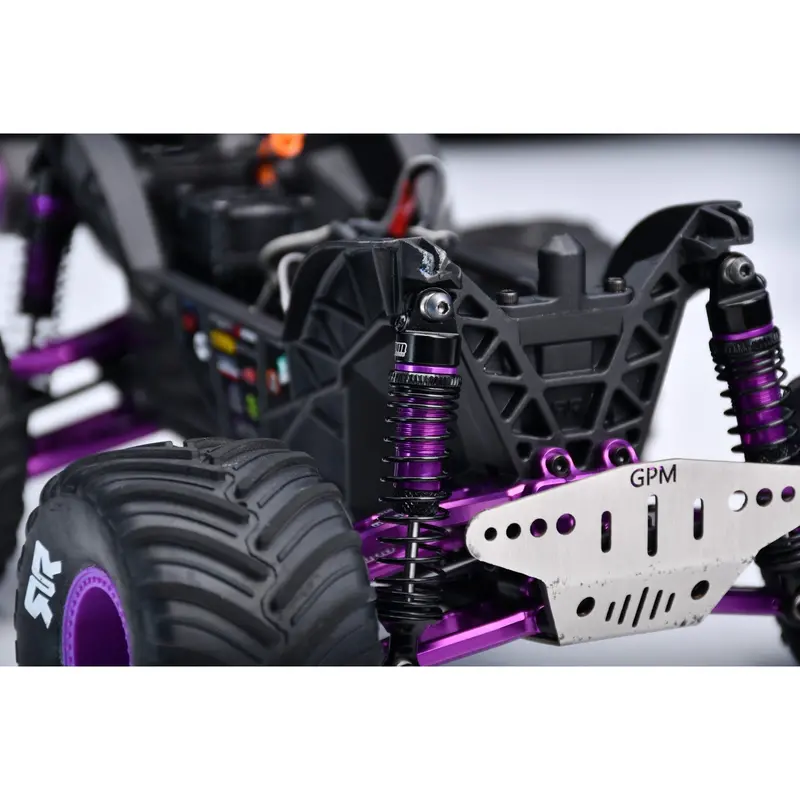 Aluminum 6061-T6 Alloy Front Or Rear Adjustable Progressive Spring Shock 71Mm For Arrma 1:16 Quake Grom / Gorgon Grom Brushed Monster Truck Upgrades - Blue 2