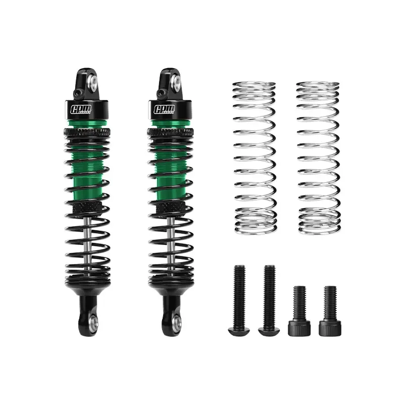 Aluminum 6061-T6 Alloy Front Or Rear Adjustable Progressive Spring Shock 71Mm For Arrma 1:16 Quake Grom / Gorgon Grom Brushed Monster Truck Upgrades - Green 1