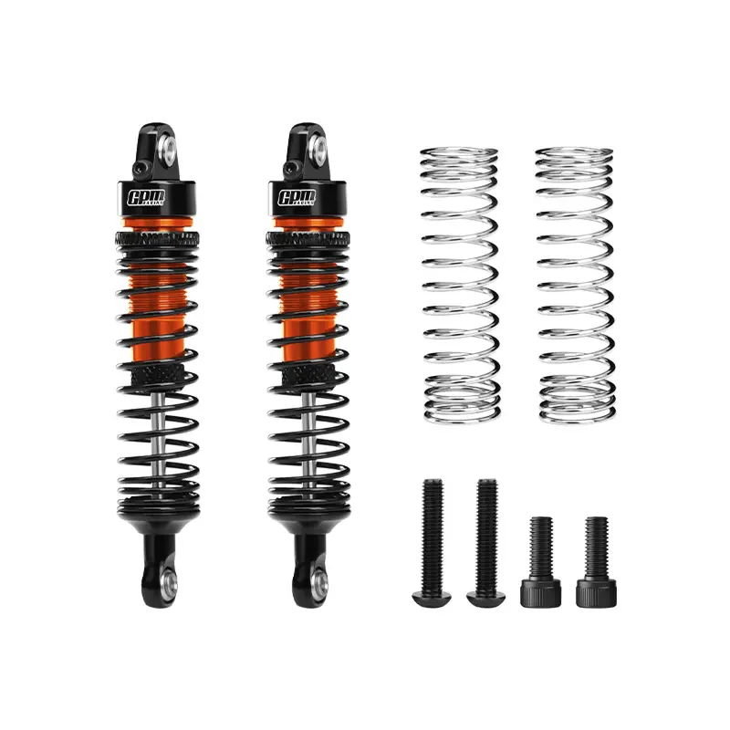 Aluminum 6061-T6 Alloy Front Or Rear Adjustable Progressive Spring Shock 71Mm For Arrma 1:16 Quake Grom / Gorgon Grom Brushed Monster Truck Upgrades - Orange 1