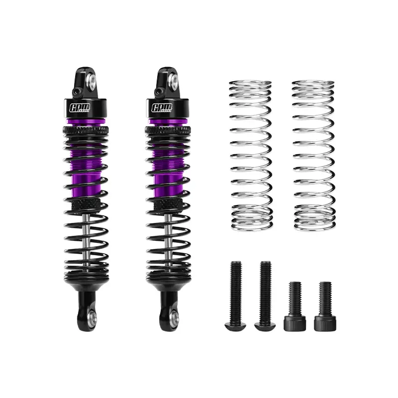 Aluminum 6061-T6 Alloy Front Or Rear Adjustable Progressive Spring Shock 71Mm For Arrma 1:16 Quake Grom / Gorgon Grom Brushed Monster Truck Upgrades - Purple 1