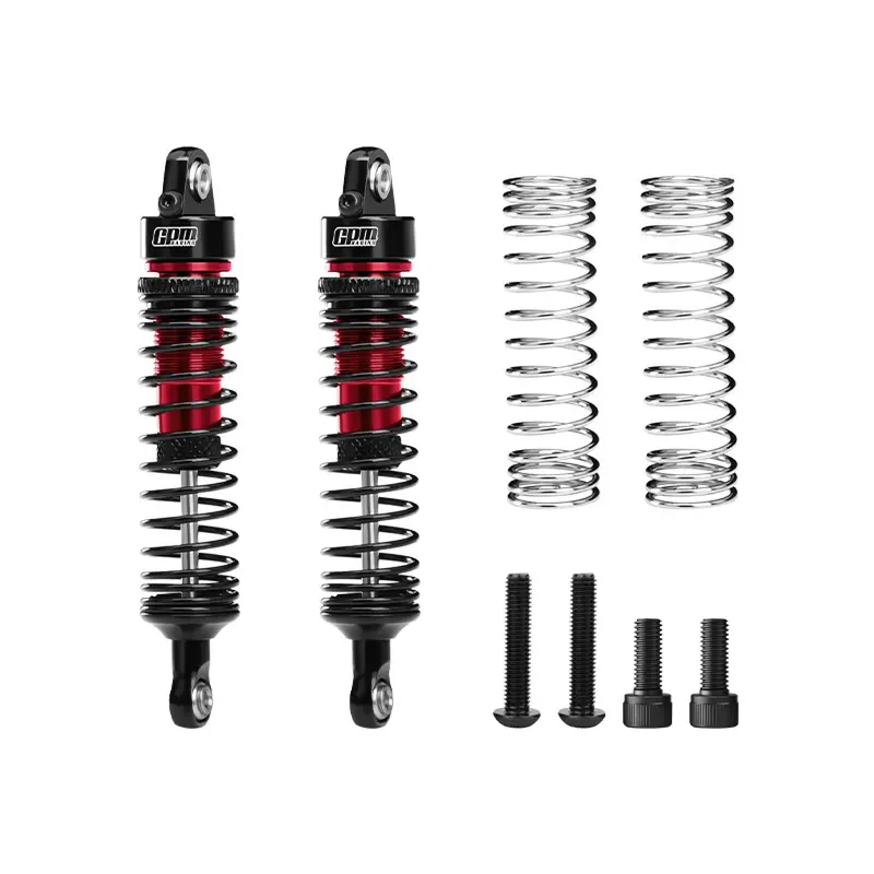 Aluminum 6061-T6 Alloy Front Or Rear Adjustable Progressive Spring Shock 71Mm For Arrma 1:16 Quake Grom / Gorgon Grom Brushed Monster Truck Upgrades - Red 1