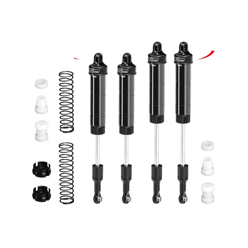 Aluminum 6061-T6 Alloy Front Or Rear Complete Internal Spring Shock (130Mm And 134Mm) For Losi 1/8 Lmt 2.0 Grave Digger 4X4 Solid Axle Brushless Monster Truck-Los04028 Upgrades - Black 1