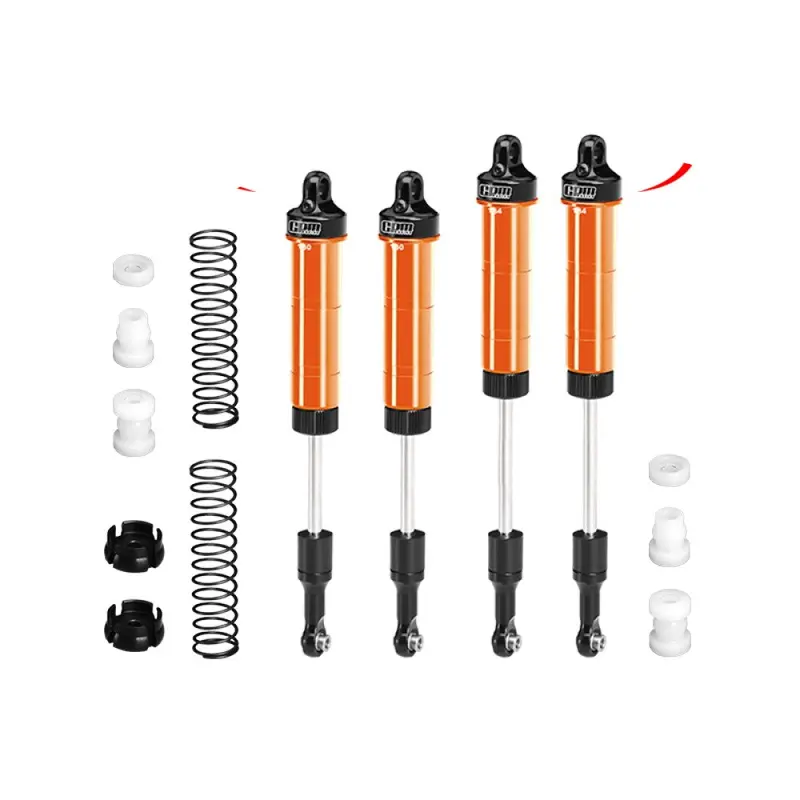 Aluminum 6061-T6 Alloy Front Or Rear Complete Internal Spring Shock (130Mm And 134Mm) For Losi 1/8 Lmt 2.0 Grave Digger 4X4 Solid Axle Brushless Monster Truck-Los04028 Upgrades - Orange 1
