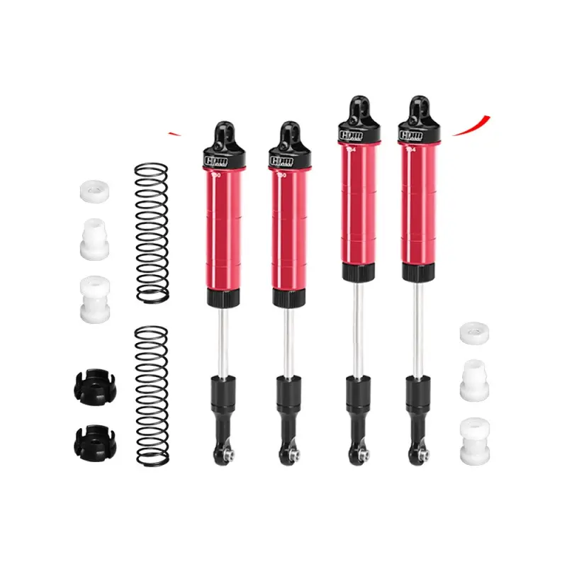 Aluminum 6061-T6 Alloy Front Or Rear Complete Internal Spring Shock (130Mm And 134Mm) For Losi 1/8 Lmt 2.0 Grave Digger 4X4 Solid Axle Brushless Monster Truck-Los04028 Upgrades - Red 1