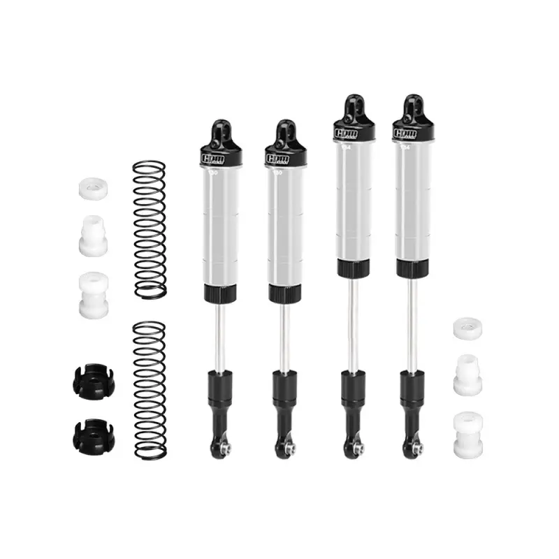 Aluminum 6061-T6 Alloy Front Or Rear Complete Internal Spring Shock (130Mm And 134Mm) For Losi 1/8 Lmt 2.0 Grave Digger 4X4 Solid Axle Brushless Monster Truck-Los04028 Upgrades - Silver 1
