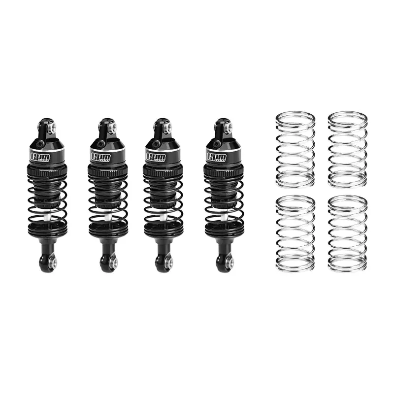 Aluminum 6061-T6 Alloy Front & Rear Adjustable Progressive Spring Shock 63Mm For Traxxas Mini Slash 4X4 / Mini Rally Vxl Ford Rs200 Upgrades - Black 1