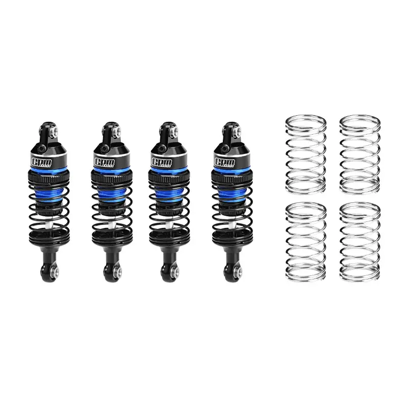 Aluminum 6061-T6 Alloy Front & Rear Adjustable Progressive Spring Shock 63Mm For Traxxas Mini Slash 4X4 / Mini Rally Vxl Ford Rs200 Upgrades - Blue 1