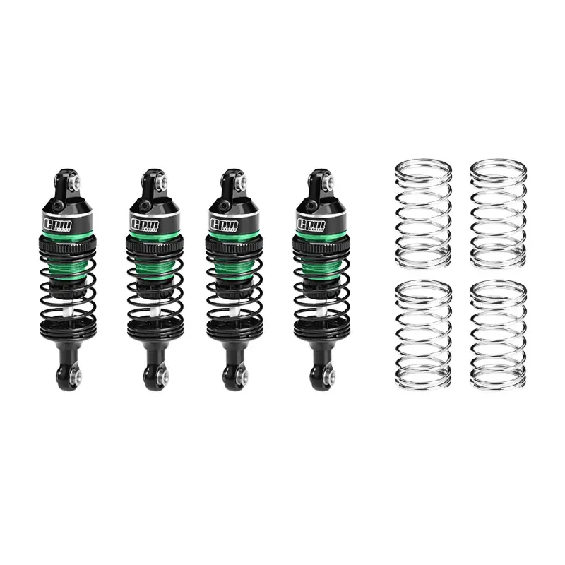 Aluminum 6061-T6 Alloy Front & Rear Adjustable Progressive Spring Shock 63Mm For Traxxas Mini Slash 4X4 / Mini Rally Vxl Ford Rs200 Upgrades - Green 1