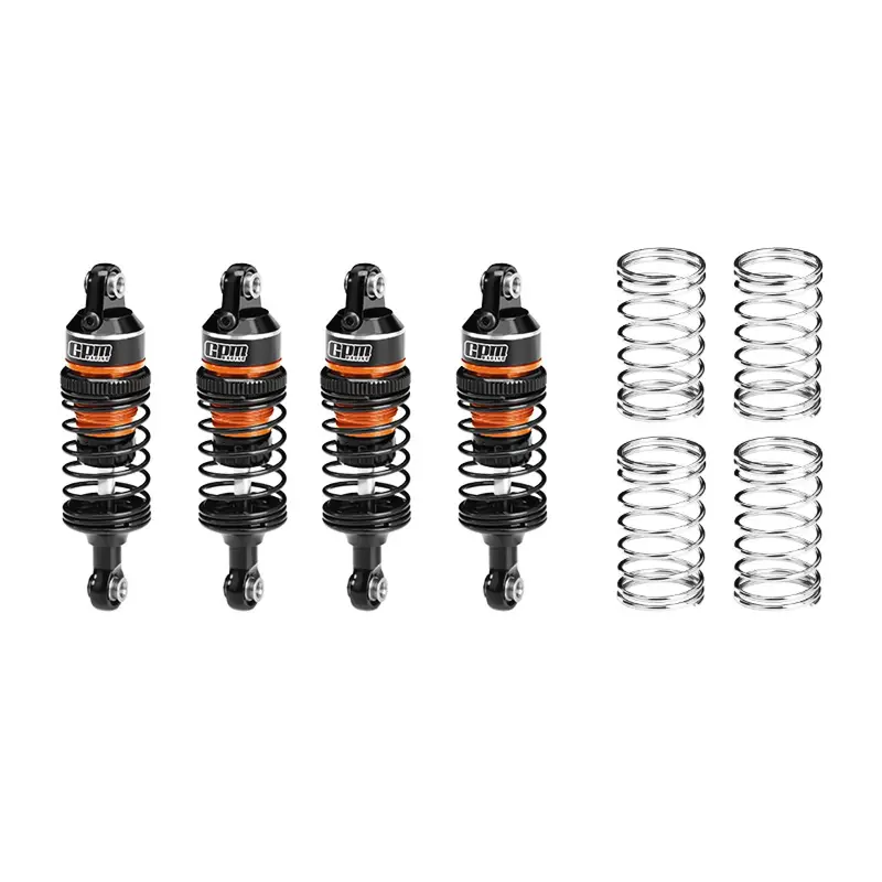 Aluminum 6061-T6 Alloy Front & Rear Adjustable Progressive Spring Shock 63Mm For Traxxas Mini Slash 4X4 / Mini Rally Vxl Ford Rs200 Upgrades - Orange 1