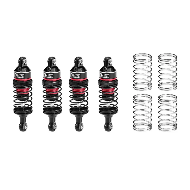 Aluminum 6061-T6 Alloy Front & Rear Adjustable Progressive Spring Shock 63Mm For Traxxas Mini Slash 4X4 / Mini Rally Vxl Ford Rs200 Upgrades - Red 1