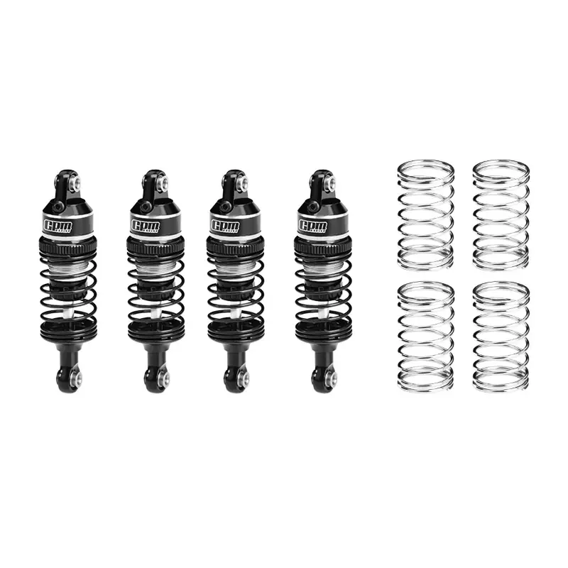 Aluminum 6061-T6 Alloy Front & Rear Adjustable Progressive Spring Shock 63Mm For Traxxas Mini Slash 4X4 / Mini Rally Vxl Ford Rs200 Upgrades - Silver 1