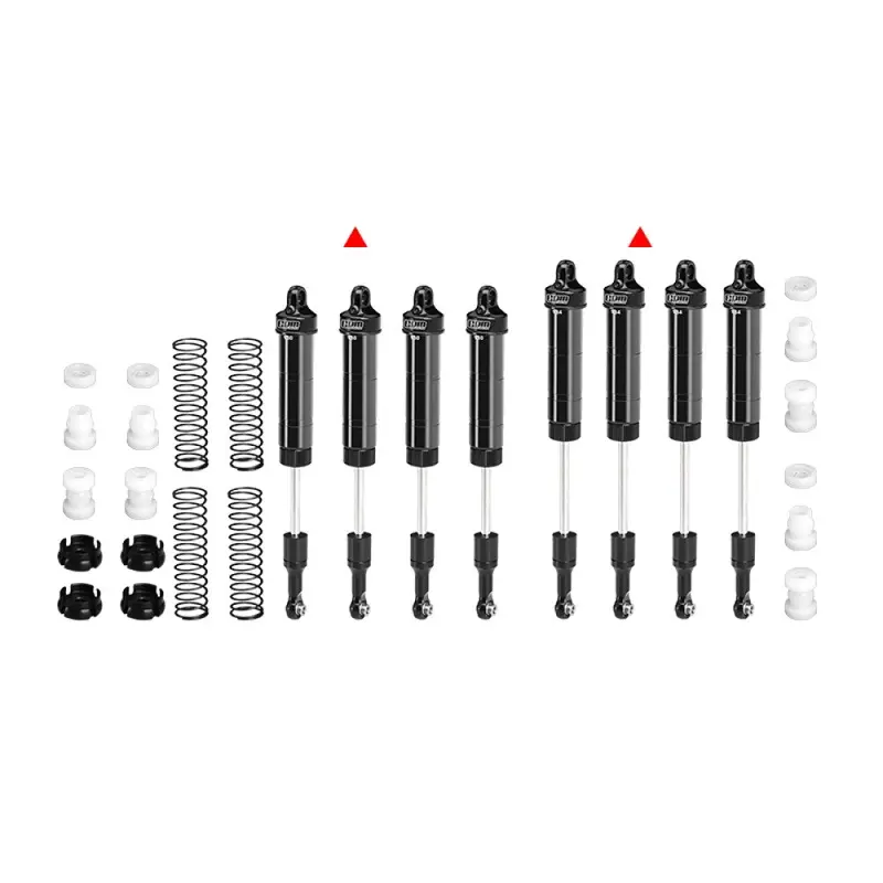 Aluminum 6061-T6 Alloy Front & Rear Complete Internal Spring Shock Set 130Mm And 134Mm For Losi 1/8 Lmt 2.0 Grave Digger 4X4 Monster Truck-Los04028 Upgrades - Black 1