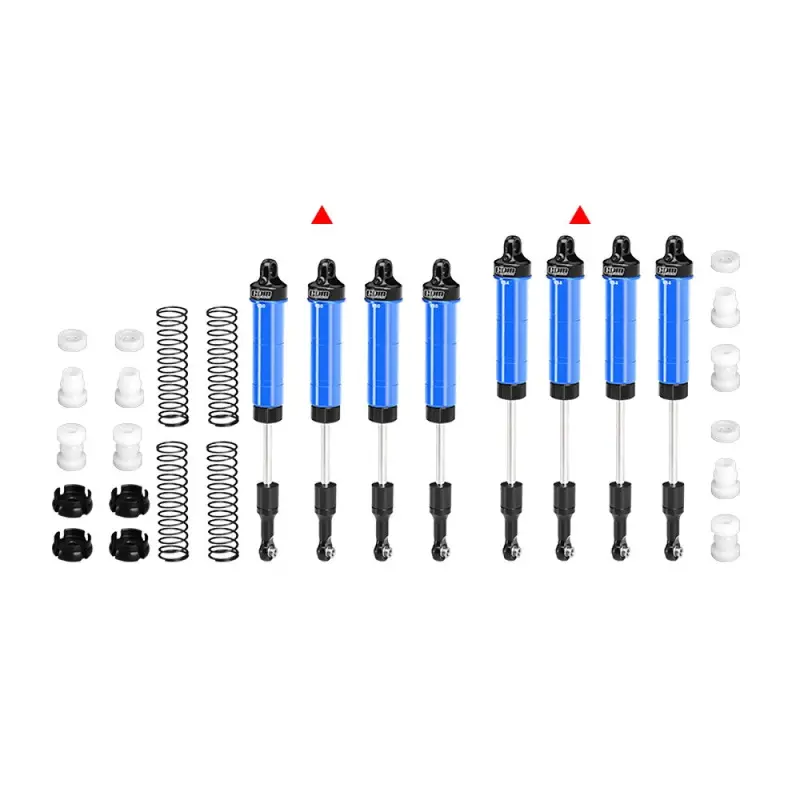 Aluminum 6061-T6 Alloy Front & Rear Complete Internal Spring Shock Set 130Mm And 134Mm For Losi 1/8 Lmt 2.0 Grave Digger 4X4 Monster Truck-Los04028 Upgrades - Blue 1