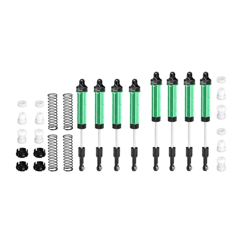 Aluminum 6061-T6 Alloy Front & Rear Complete Internal Spring Shock Set 130Mm And 134Mm For Losi 1/8 Lmt 2.0 Grave Digger 4X4 Monster Truck-Los04028 Upgrades - Green 1