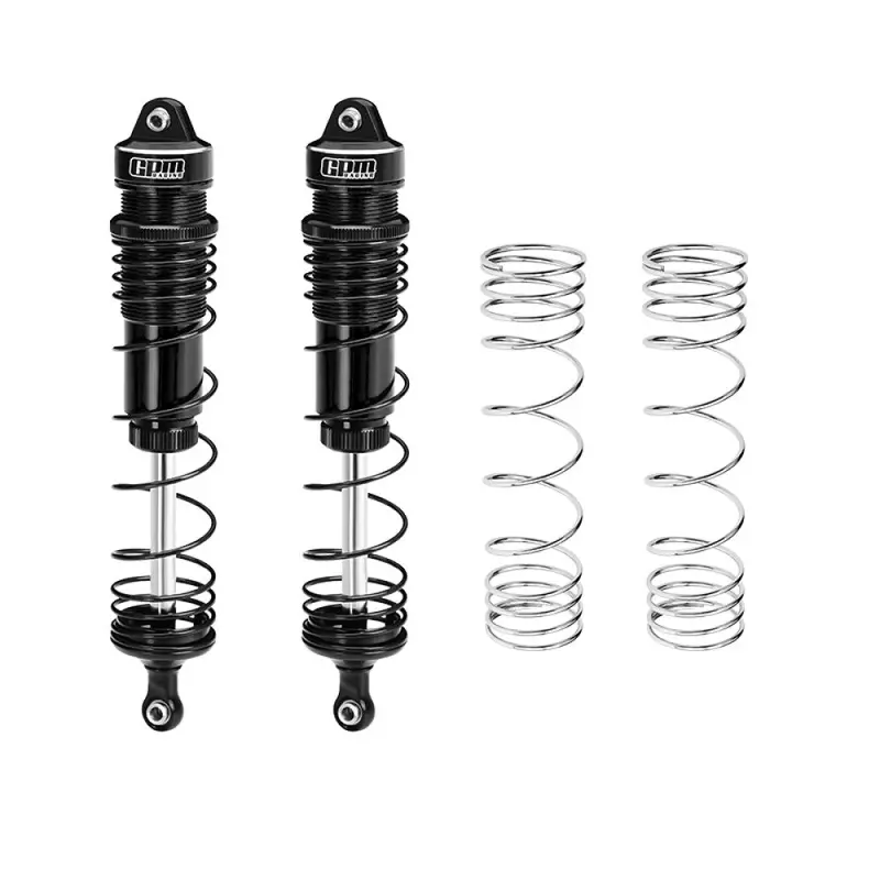 Aluminum 6061-T6 Alloy Progressive Spring Rear Shock 144Mm For Arrma 1/8 Mojave 4X4 4S Blx Desert Truck Rtr-Ara4404 Upgrades - Black 1